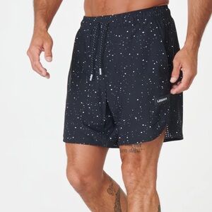 Legend men’s Luka linerless shorts in black splatter. Size large.